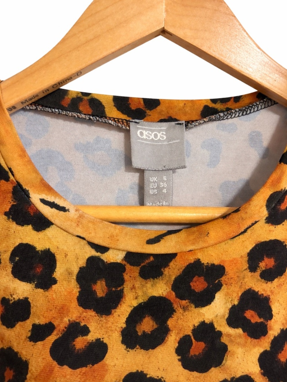 Animal Print Mini Dress Tunic Tee Leopard Tiger Y2K Size 4 - Picture 5 of 6